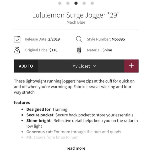 Lululemon Men Surge joggers, Gray/Blue , Size L B164 - B166 - Picture 3 of 12